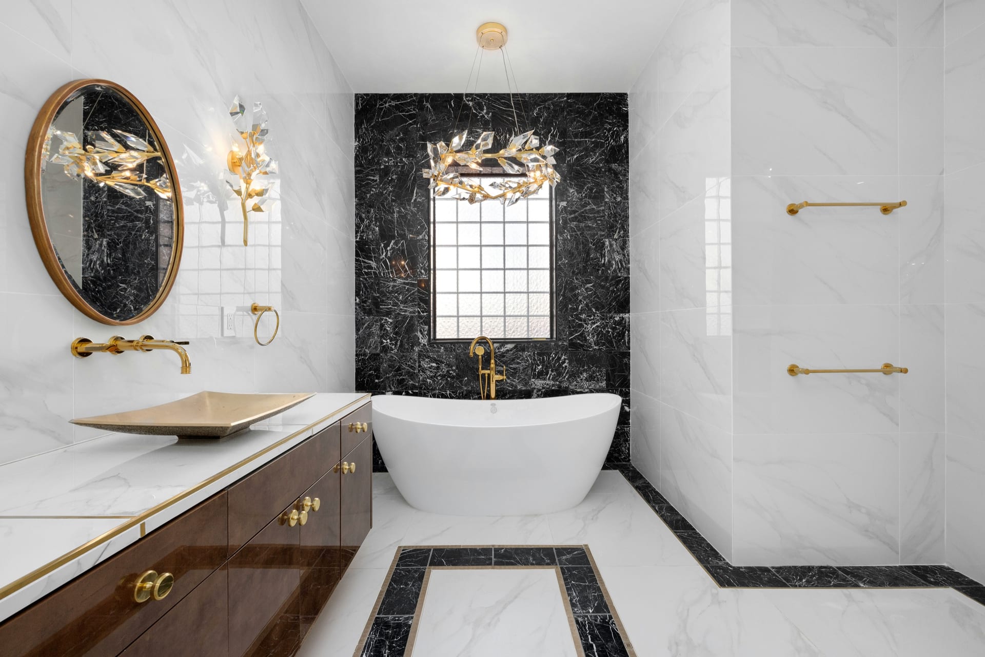 Bathroom remodeling finish work for a Houston-area remodeling project.